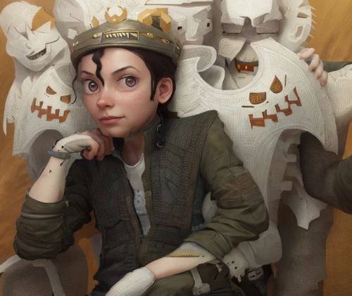 fantasy portrait,princess leia,crowns,snow white,laika,queen cage,thrones,halloween poster,throne,halloween illustration,crown of the place,cg artwork,artist portrait,pierrot,the throne,sci fiction illustration,imperial crown,human halloween,the crown,fairytale characters,Common,Common,Game