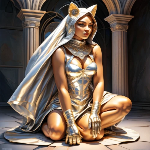 priestess,ancient egyptian girl,lady justice,goddess of justice,sphinx,art deco woman,sphynx,mary-gold,gold mask,golden mask,cybele,fantasy woman,sorceress,world digital painting,justitia,foil and gold,sphinx pinastri,golden crown,callisto,gold foil mermaid