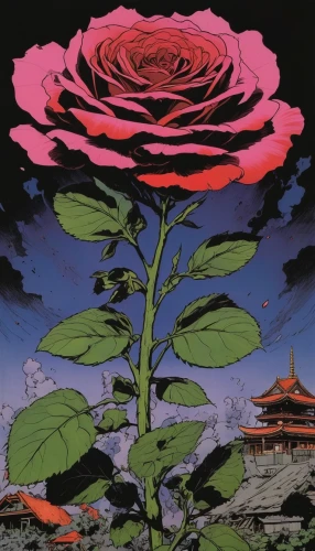 japan rose,sacred lotus,landscape rose,culture rose,stone lotus,water lotus,芦ﾉ湖,cool woodblock images,lotus blossom,way of the roses,free land-rose,rose flower illustration,ground rose,rose order,lotus pond,water rose,peace rose,root chakra,lotus plants,rose bloom,Illustration,American Style,American Style 06