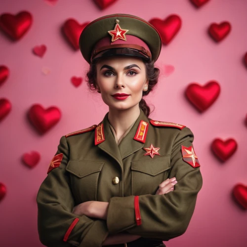 valentine day's pin up,valentine pin up,red army rifleman,french valentine,red russian,red heart on railway,retro woman,military person,valentine calendar,yuri gagarin,волга,beret,policewoman,vintage woman,military uniform,retro women,ussr,romantic portrait,saint valentine's day,valentin,Photography,General,Fantasy