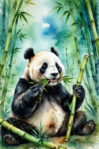 chinese panda,pandabear,panda bear,bamboo flute,panda,giant panda,bamboo,pandas,hanging panda,kawaii panda,bamboo curtain,french tian,lun,pan flute,little panda,bamboo frame,bamboo plants,oriental painting,anthropomorphized animals,dongfang meiren,Illustration,Paper based,Paper Based 02