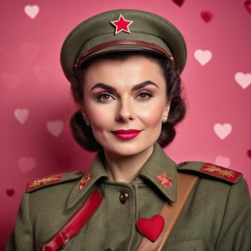 valentine day's pin up,valentine pin up,red army rifleman,red russian,belarus byn,волга,valentine calendar,red heart on railway,russian,beret,maraschino,french valentine,military person,military uniform,romantic portrait,ussr,retro woman,yuri gagarin,jean simmons-hollywood,communist,Photography,General,Fantasy