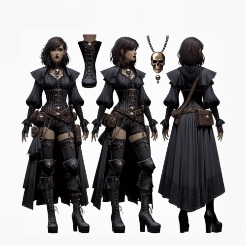 vax figure,costume design,sterntaler,dark elf,mod ornaments,steampunk,sorceress,concept art,gothic fashion,designer dolls,massively multiplayer online role-playing game,swordswoman,game figure,clergy,huntress,costume accessory,dodge warlock,female doll,3d figure,assassin