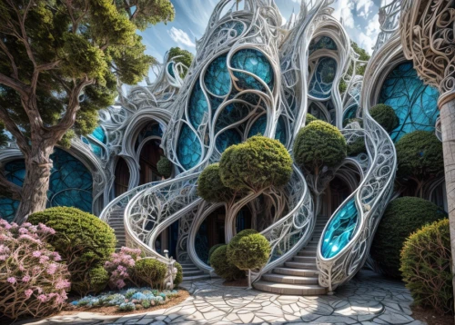 gaudí,mandelbulb,dubai miracle garden,3d fantasy,art forms in nature,garden of plants,naples botanical garden,cartoon forest,house of the sea,enchanted forest,crooked forest,fractal environment,park güell,fractalius,passion vines,dragon tree,gardens by the bay,fractals art,climbing garden,alien world