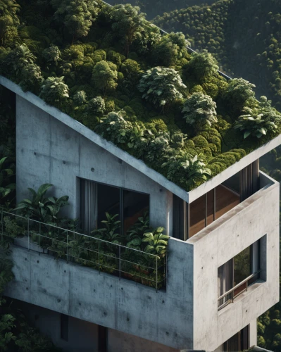 roof landscape,hillside,house in mountains,house in the mountains,greenery,house in the forest,roof garden,mountainside,green living,grass roof,apartment block,roofs,block balcony,tropical greens,render,residential,balcony garden,tropical house,landscaping,apartment building,Photography,Documentary Photography,Documentary Photography 08