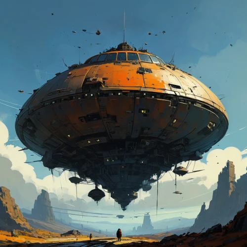 airships,airship,futuristic landscape,sci fiction illustration,alien ship,space ship,space ships,air ship,sci fi,scifi,gas planet,sci - fi,sci-fi,spaceship,colony,dreadnought,ufo,flying saucer,starship,spacecraft