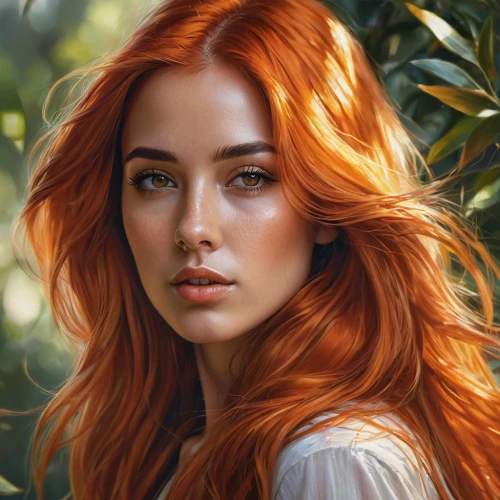 fantasy portrait,romantic portrait,digital painting,girl portrait,red-haired,redheads,orange color,world digital painting,kumquat,bylina,red head,orange,mystical portrait of a girl,portrait of a girl,orange rose,orange scent,young woman,woman portrait,fiery,fantasy art,Photography,General,Natural