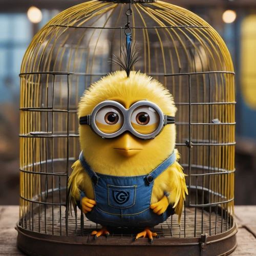 minion,minions,minion tim,dancing dave minion,despicable me,minion hulk,cage,cage bird,queen cage,flightless bird,birdcage,bird cage,fool cage,cute cartoon character,bumble,minions guitar,prisoner,canary,syndrome,bubo bubo,Photography,General,Natural