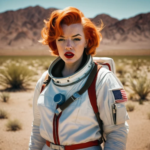 mission to mars,retro woman,space-suit,spacesuit,space suit,atomic age,retro women,retro girl,astronautics,patriot,astronaut,merilyn monroe,marylyn monroe - female,marilyn monroe,maureen o'hara - female,americana,red white,mojave,retro pin up girl,science fiction,Photography,Documentary Photography,Documentary Photography 06