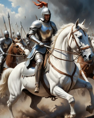 cavalry,genghis khan,crusader,joan of arc,cossacks,a white horse,horsemen,jousting,bactrian,armored animal,chariot racing,endurance riding,st george,cuirass,lancers,heroic fantasy,white horse,wall,man and horses,conquest,Conceptual Art,Fantasy,Fantasy 01
