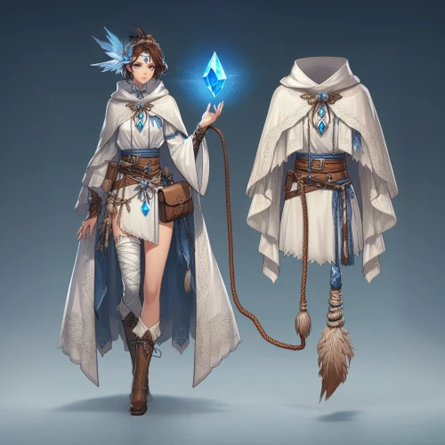 winterblueher,aesulapian staff,mage,female warrior,water-the sword lily,suit of the snow maiden,sorceress,summoner,goki,blue enchantress,couple boy and girl owl,ancient costume,light bearer,concept art,fantasy warrior,ice queen,male character,costumes,female nurse,artemisia