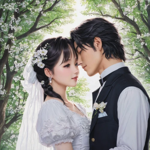 silver wedding,wedding photo,wedding couple,wedding banquet,bride and groom,groom bride,beautiful couple,fairy tale,prince and princess,wedding frame,wedding photography,wedding icons,wedding ceremony,married,bridegroom,wedding,a fairy tale,romantic portrait,just married,bridal clothing,Illustration,Japanese style,Japanese Style 09