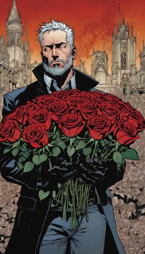 holding flowers,rose png,with a bouquet of flowers,noble roses,with roses,red roses,bouquet of roses,roses,kingpin,florist gayfeather,way of the roses,flower delivery,red carnation,merle black,robert harbeck,il giglio,stan lee,rose petals,fallen petals,mafia,Illustration,American Style,American Style 06