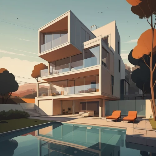 modern house,mid century house,modern architecture,mid century modern,house by the water,dunes house,cubic house,luxury property,contemporary,home landscape,residential,beautiful home,pool house,holiday villa,futuristic architecture,beach house,suburbs,architecture,roof landscape,sky apartment,Illustration,Vector,Vector 05