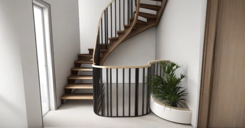 wooden stair railing,winding staircase,circular staircase,outside staircase,wooden stairs,hallway space,3d rendering,staircase,stairwell,room divider,stairs,modern decor,stair,steel stairs,spiral stairs,interior modern design,spiral staircase,plantation shutters,render,banister,Interior Design,Living room,Modern,Asian Modern Urban