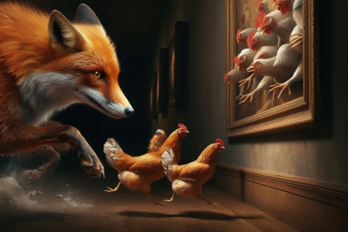 fox stacked animals,fox hunting,fawkes,foxes,animal film,confrontation,anthropomorphized animals,fox and hare,game illustration,digital compositing,hunting scene,child fox,prey,fox,animals hunting,garden-fox tail,fantasy picture,game art,intrusion,surrealism