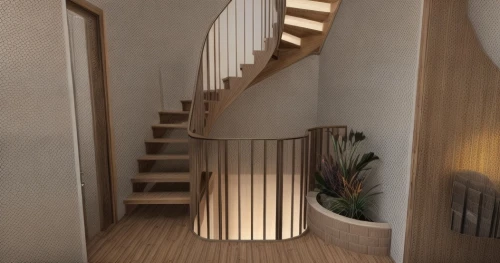 wooden stair railing,wooden stairs,winding staircase,outside staircase,3d rendering,circular staircase,staircase,stair,hallway space,stairwell,stairs,spiral staircase,spiral stairs,stairway,render,3d render,banister,3d rendered,room divider,stone stairs,Interior Design,Living room,Modern,German Nature