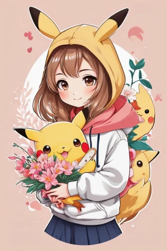 pixaba,pikachu,pika,pokemon,pokémon,flower animal,winter jasmine,flower broom,forsythia,holding flowers,flower hat,yuzu,kawaii,chara,flower background,kawaii girl,navi,akko,flower delivery,japanese kawaii,Unique,Design,Logo Design