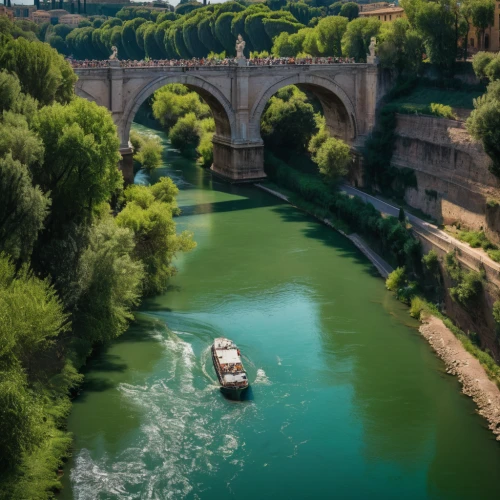 tiber bridge,tiber,pont du gard,pont d'avignon,sant'angelo bridge,arno river,rhone,ebro,provence,aare,rome,south france,dordogne,italy,grand bleu de gascogne,south of france,roma,mavic 2,tied-arch bridge,river landscape,Photography,General,Natural