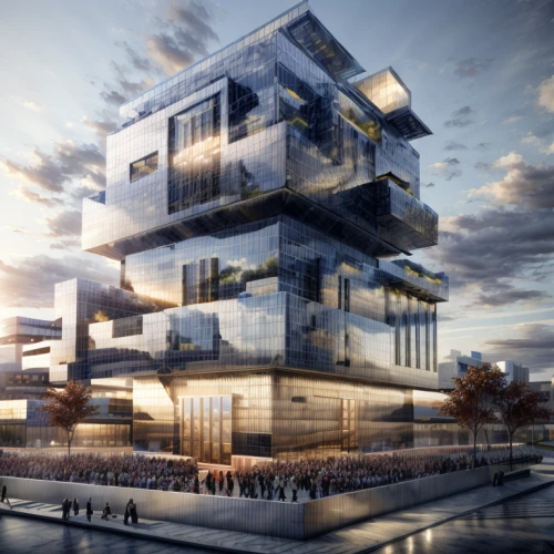 cubic house,modern architecture,cube stilt houses,residential tower,3d rendering,glass facade,kirrarchitecture,multistoreyed,futuristic architecture,mixed-use,archidaily,multi-storey,sky apartment,modern building,arq,multi-story structure,arhitecture,skyscapers,building honeycomb,solar cell base