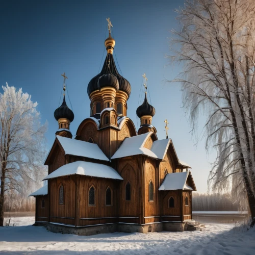 wooden church,russian winter,russian folk style,putna monastery,archimandrite,russian traditions,saint basil's cathedral,stave church,alexander nevski church,winter house,russian holiday,christmas landscape,sihastria monastery putnei,the third sunday of advent,saint nicholas' day,saint nicholas,monastery,orthodoxy,winter village,carpathian bells,Photography,General,Fantasy