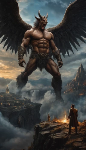 heroic fantasy,gryphon,griffin,the archangel,minotaur,archangel,gargoyles,hercules,fantasy art,barbarian,fantasy picture,daemon,gargoyle,heaven and hell,lucifer,black angel,the sphinx,dark angel,griffon bruxellois,angel and devil,Photography,General,Fantasy