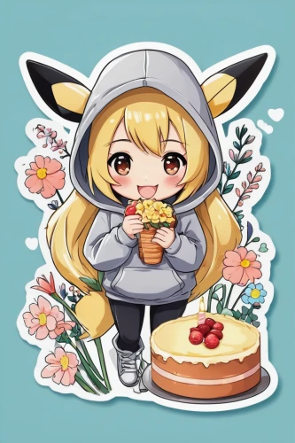 flan,kawaii food,kamaboko,baumkuchen,frula,yuzu,spring pancake,negev,apple pie vector,cheese slice,sticker,butter pie,woman eating apple,cheese bun,chibi,pixaba,lemon cupcake,crepe,chibi girl,lemon slice,Unique,Design,Sticker