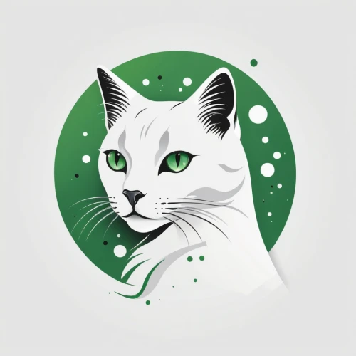 cat vector,vector illustration,green and white,white cat,turkish van,dribbble icon,dribbble,spotify icon,vector graphic,patrol,green background,emerald,japanese bobtail,vector art,vector design,animal icons,green,drawing cat,lynx,vector graphics,Unique,Design,Logo Design