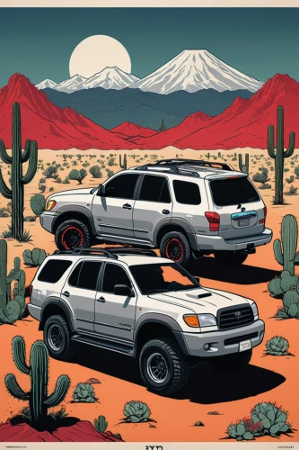 desert safari,4 runner,toyota 4runner,desert run,desert racing,ford expedition,ford explorer,desert,ford explorer sport trac,4x4,sci fiction illustration,lexus lx,desert landscape,desert background,desert desert landscape,the desert,dakar rally,vector illustration,off-road vehicles,travel poster,Illustration,Vector,Vector 06