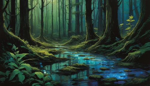 fairy forest,elven forest,enchanted forest,fairytale forest,forest of dreams,forest glade,forest landscape,forest floor,forest,streams,rain forest,forest path,green forest,swampy landscape,fantasy landscape,the forest,holy forest,rainforest,forests,fairy world,Illustration,Realistic Fantasy,Realistic Fantasy 06