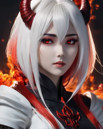 kitsune,devil,fire devil,fire siren,fire red eyes,dragon li,flame spirit,fire angel,katana,fire lily,fire eyes,cayenne,inari,fire background,evil woman,the devil,samurai,demon,fire cherry,goki,Conceptual Art,Fantasy,Fantasy 02