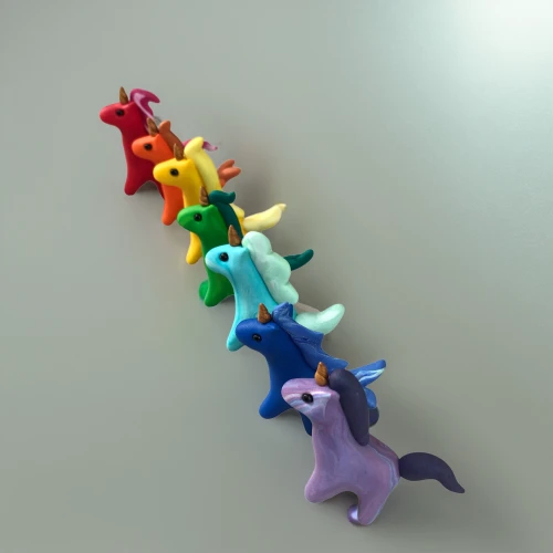 ponies,rainbow jazz silhouettes,whimsical animals,animal balloons,hippocampus,play figures,unicorns,rainbow unicorn,my little pony,figurines,children toys,equines,paper chain,stuff toy,children's toys,rainbow tags,paper scrapbook clamps,clothe pegs,sea-horse,plush figures