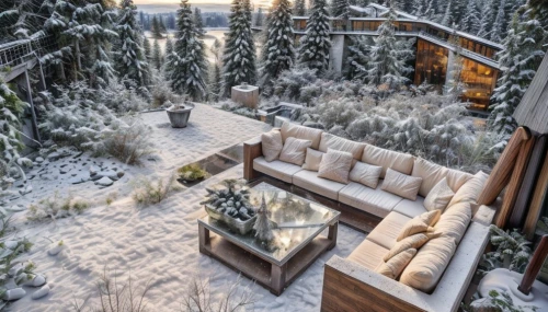 winter wonderland,snow shelter,outdoor sofa,warm and cozy,backyard,the cabin in the mountains,winter house,snow landscape,snowy landscape,outdoor bench,snowed in,british columbia,winter window,porch swing,christmas landscape,snowhotel,finnish lapland,snow scene,corona winter,winter landscape,Architecture,General,Modern,Elemental Architecture