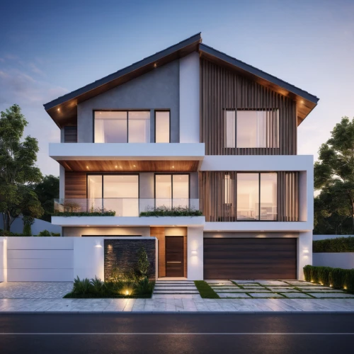 modern house,3d rendering,modern architecture,residential house,render,wooden house,smart home,build by mirza golam pir,house shape,timber house,floorplan home,two story house,frame house,smart house,cubic house,wooden facade,house sales,contemporary,house front,residence,Photography,General,Natural