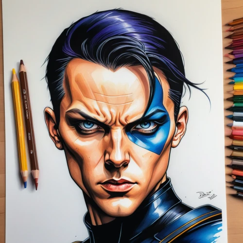 lokportrait,colour pencils,color pencils,coloured pencils,x-men,xmen,pencil color,copic,colored pencil,colored pencils,color pencil,x men,watercolor pencils,loki,custom portrait,bluesteel,damme,crayon colored pencil,pencil art,blue painting,Photography,General,Natural