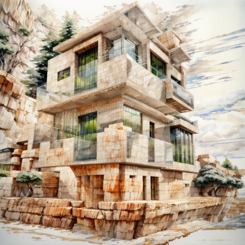 cube stilt houses,cubic house,habitat 67,eco-construction,hashima,house in mountains,masada,qumran,dunes house,cliff dwelling,3d albhabet,floating island,elphi,genesis land in jerusalem,3d rendering,cube house,hanging houses,dead sea scroll,house in the mountains,celsus library
