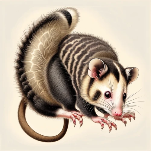 common opossum,virginia opossum,mustelid,mustelidae,opossum,striped skunk,lymantriidae,circus aeruginosus,ferret,polecat,sugar glider,leuconotopicus,kangaroo rat,ring-tailed,marsupial,gekkonidae,anthriscus,limulidae,jerboa,varanidae