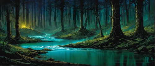 elven forest,fantasy landscape,swampy landscape,forest landscape,the forests,riparian forest,green forest,forest glade,forest of dreams,fairy forest,fantasy picture,enchanted forest,forests,karst landscape,holy forest,druid grove,old-growth forest,swamp,the forest,futuristic landscape,Illustration,Realistic Fantasy,Realistic Fantasy 06