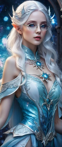 ice queen,the snow queen,white rose snow queen,blue enchantress,fantasy art,male elf,fantasy portrait,elven,fantasy picture,fantasy woman,heroic fantasy,fairy tale character,violet head elf,elf,elsa,winterblueher,ice princess,faerie,suit of the snow maiden,faery,Illustration,Realistic Fantasy,Realistic Fantasy 15