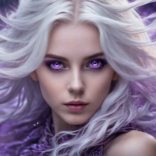 violet head elf,violet eyes,fantasy portrait,violet,purple lilac,dark elf,purple,amethyst,la violetta,lilac,fantasy art,violet colour,ultraviolet,pale purple,fae,precious lilac,sorceress,purple skin,white purple,purple rose,Photography,General,Fantasy