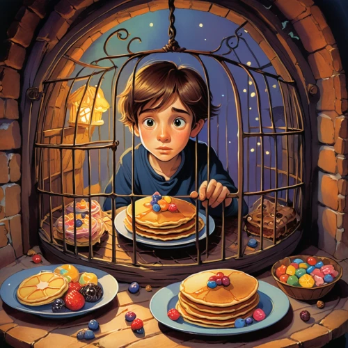 painting eggs,kids illustration,children's background,plate of pancakes,pancake week,children's fairy tale,alice in wonderland,cute cartoon image,pancakes,confectioner,fairy tales,geppetto,waffles,broken eggs,potter's wheel,book illustration,feel like pancakes,breakfest,fairy tale character,painting easter egg,Illustration,Children,Children 01