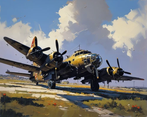 lockheed hudson,boeing b-17 flying fortress,douglas ac-47 spooky,boeing b-50 superfortress,hudson wasp,avro lancaster,consolidated b-24 liberator,north american b-25 mitchell,bomber,corsair,douglas a-26 invader,plane wreck,ju 52,junkers,blue angels,boeing 307 stratoliner,captain p 2-5,douglas dc-2,wasp,study,Conceptual Art,Sci-Fi,Sci-Fi 01