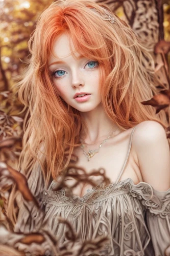 redhead doll,faery,faerie,redheads,red-haired,dryad,pumuckl,redheaded,fae,pumpkin autumn,red head,realdoll,redhair,fantasy portrait,autumn theme,redhead,fantasy art,autumn background,fantasy woman,fairy queen,Common,Common,Natural