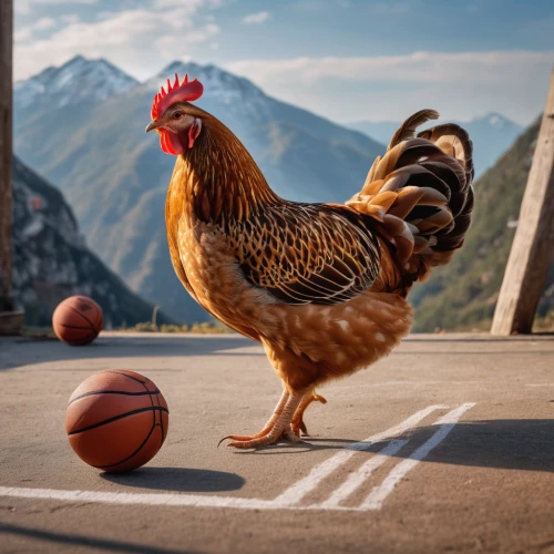 outdoor basketball,woman's basketball,basketball player,basketball,rooster in the basket,basketball moves,animal sports,free range chicken,streetball,bantam,vintage rooster,hen,portrait of a hen,women's basketball,basque rural sports,girls basketball,cockerel,basketball shoe,free-range eggs,nba,Photography,General,Natural