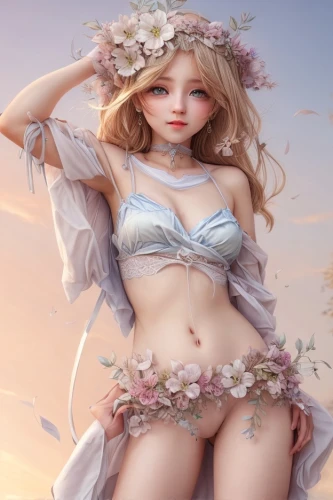 flower fairy,spring background,springtime background,girl in flowers,flower background,beautiful girl with flowers,navel,flower crown,spring crown,japanese sakura background,fairy,faerie,fae,fairy tale character,fantasy girl,pollen panties,rosa 'the fairy,fantasy picture,little girl fairy,jessamine,Common,Common,Natural