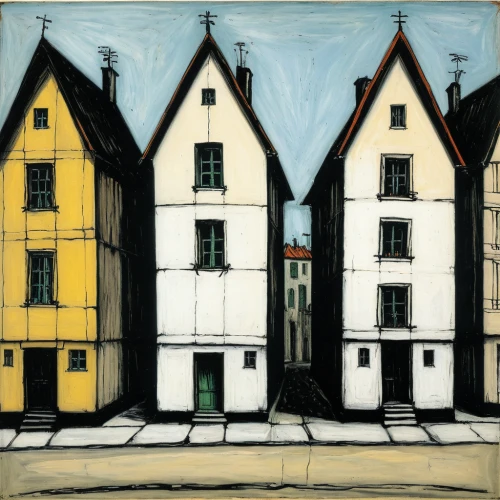 row houses,row of houses,townhouses,half-timbered houses,houses clipart,mondrian,wooden houses,houses,blocks of houses,crane houses,apartment house,townscape,half-timbered,apartment buildings,olle gill,town house,dolls houses,braque saint-germain,old houses,cottages,Art,Artistic Painting,Artistic Painting 01
