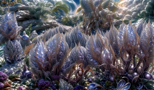 hoarfrost,sea-lavender,peacock feathers,ornamental grass,mandelbulb,pennisetum,antarctic flora,purple fountain grass,ice flowers,feather coral,lavenders,sea of flowers,coral reef,pennisetum alopecuroides,grasses,fractal environment,frozen morning dew,the lavender flower,lavender flowers,hare tail grasses