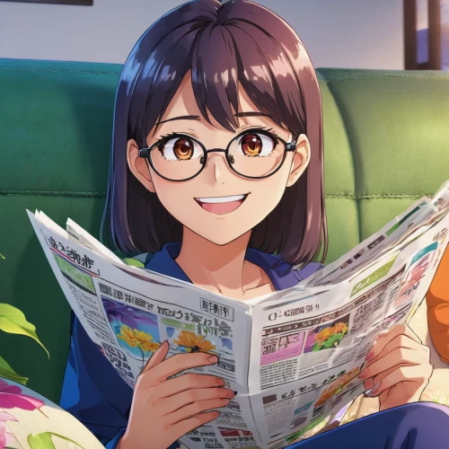 reading the newspaper,reading glasses,newspaper reading,with glasses,relaxing reading,euphonium,newspapers,anime 3d,reading,himuto,kotobukiya,glasses,girl studying,mikuru asahina,blonde sits and reads the newspaper,reading newspapaer,people reading newspaper,read newspaper,book glasses,aonori,Illustration,Japanese style,Japanese Style 03