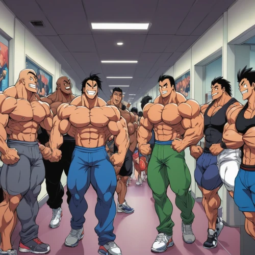body-building,body building,wrestlers,my hero academia,bodybuilding,baseball team,muscle man,bodybuilder,nikuman,baseball players,eight-man football,muscle angle,anime cartoon,football players,workout icons,training class,edge muscle,volleyball team,powerlifting,changing rooms,Illustration,Japanese style,Japanese Style 11