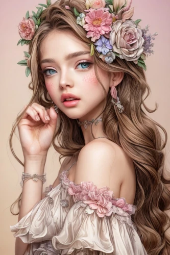 flower fairy,girl in flowers,beautiful girl with flowers,floral wreath,fantasy portrait,floral background,vintage floral,blooming wreath,pink floral background,rose flower illustration,flower background,flower girl,spring crown,faery,portrait background,rose wreath,vintage flowers,natural cosmetic,flower crown,romantic portrait,Common,Common,Natural